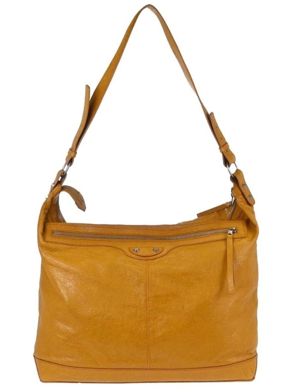 Balenciaga Brown Lambskin Courier Shoulder Bag